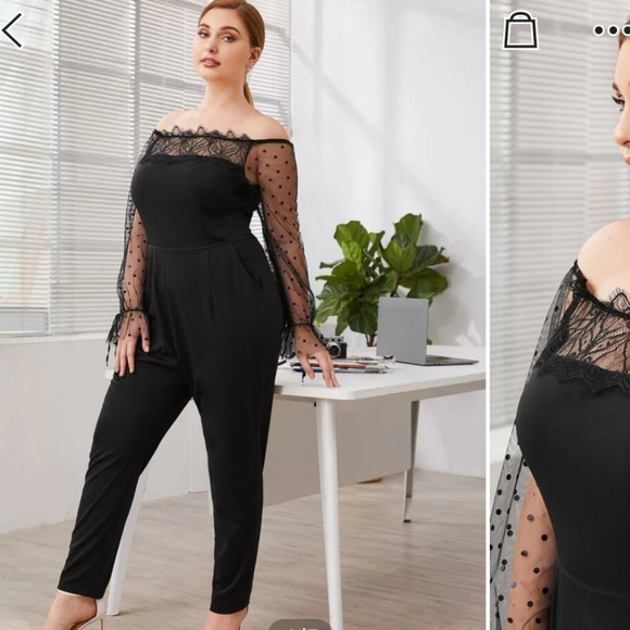 SHEIN Pants - Mesh Panel Jumpsuit